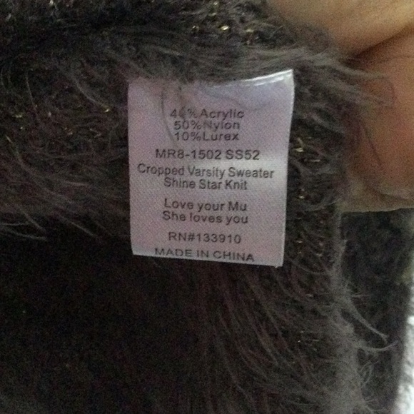 Show Me Your MuMu Cropped Varsity Sweater Like New - Picture 6 of 6